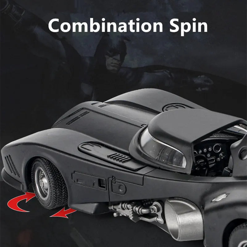 1/24 Classic Movie Car Batmobile Bat Alloy Sports Car Model Diecast Metal Toy Racing Car Model Sound Light Simulation Kids Gifts