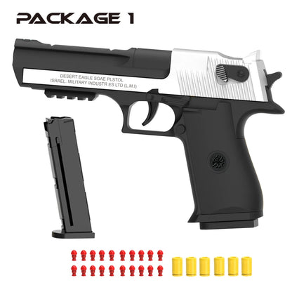 Black M1911 Colt Toy Gunman Gun, Soft Bullet Shell, Catapult Blaster, Manual Air Gun Launcher, Boys Shooting Game 14+y