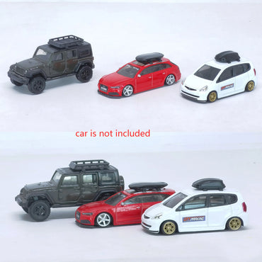 1/64 Luggage Baggage Package Car Roof Dome Parts Suitcase Box Black Decoration Ornament for 1:64 HotW Domeka Mini Cars Model Toy