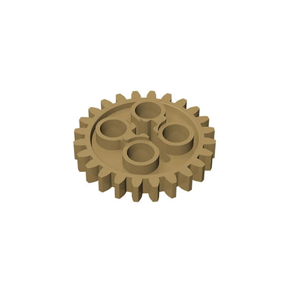 Gobricks 10PCS Gear 24 Tooth 2nd Version - 1 Axle Holecompatible with 3648 24505 pieces of Children's MOC Brick Education Toys