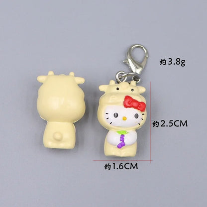 Kawaii Hello Kitty Toy Cute Anime Cat Keychain Backpack Phone Case Decoration Cartoon Festival Gift Women Accessories Wholesale