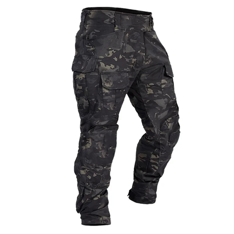 Versatile Men's Tactical Pants, Combat Trousers with Knee Pads, Camo Cargo Sport Pants for Hunting and Hiking( Not knee pads)