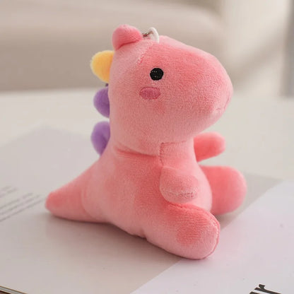 12CM Plush Dinosaur Cartoon Animal Toy Dinosaur Baby Keyring Handbag Pendant Children's Gift Creative Plush Toy Ornaments