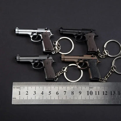 Alloy 1:4 92F Pistol Portable Toy Gun Model Detachable Keychain Fidget Toy for Boy Collection Adults Christmas Xmas Gift