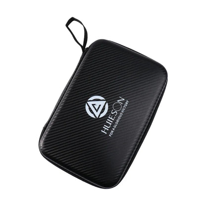 Huieson Large Capacity Carbon Fiber Patterned Table Tennis Racket Case Lightweight Rainproof EVA Table Tennis Bag for 2 Bats