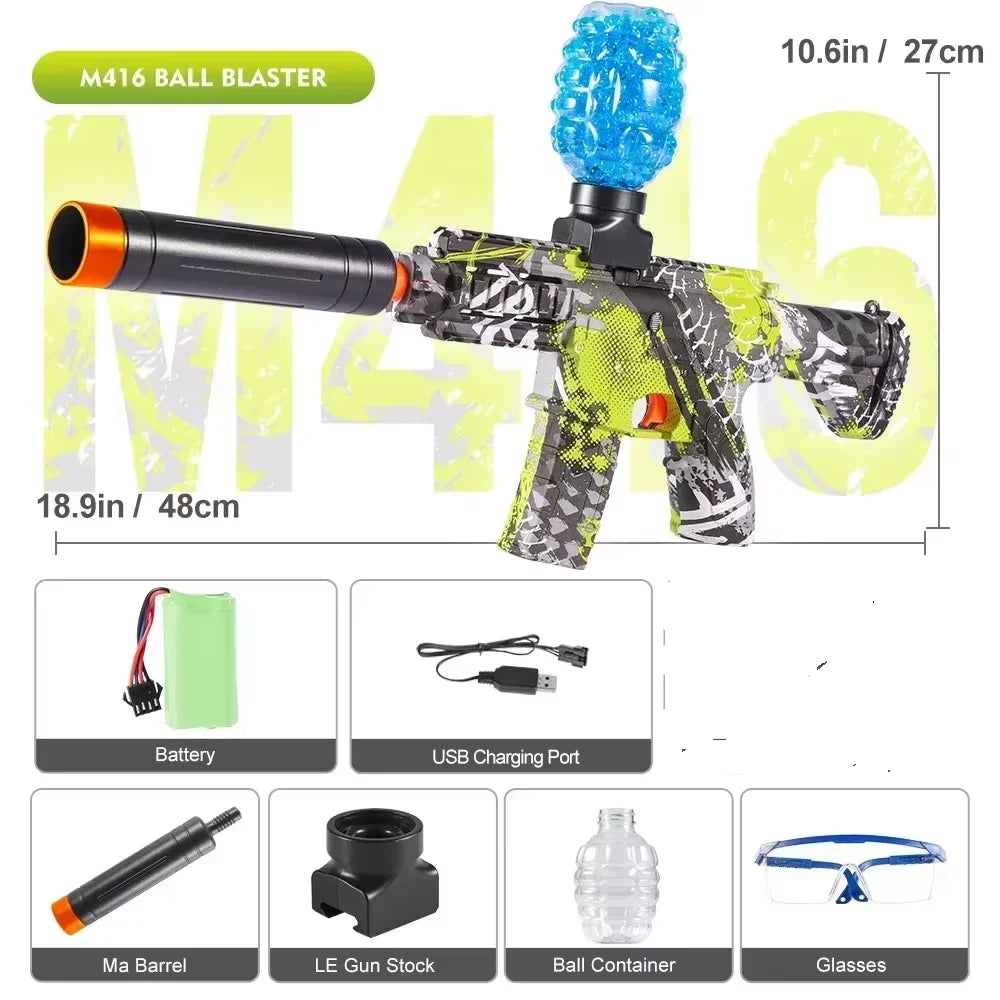 M416 Electric Blaster Gun Toys, Rechargeable Automatic Outdoor Toys for Team Family Activities, Perfect Gift(Bullets Excluded)