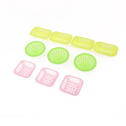 10Pcs 1:12 Dollhouse Miniature Storage Baskets Kitchen Decor Toy Doll House Accessories Basket Washing Vegetables Fruit Food