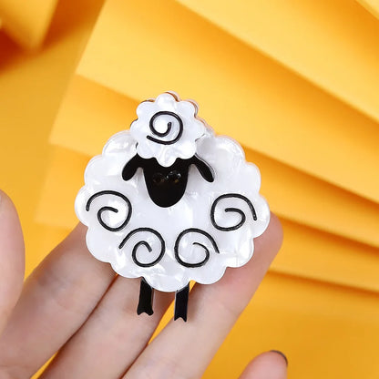 handmade fashion animal accessories acrylic cartoon sheep brooch clothing bag accessories