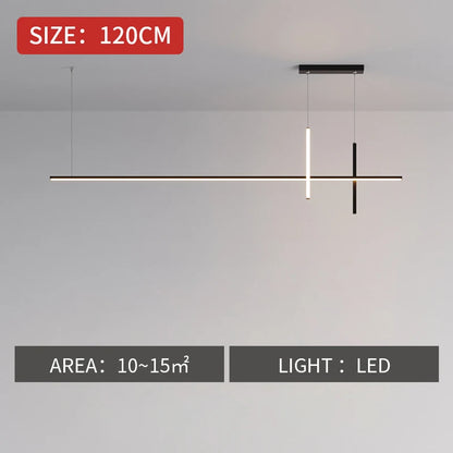 Modern Minimalist Led Chandelier Dimmable Black for Table Dining Room Kitchen Bar Pendant Lamp Home Decoration Light Fixture