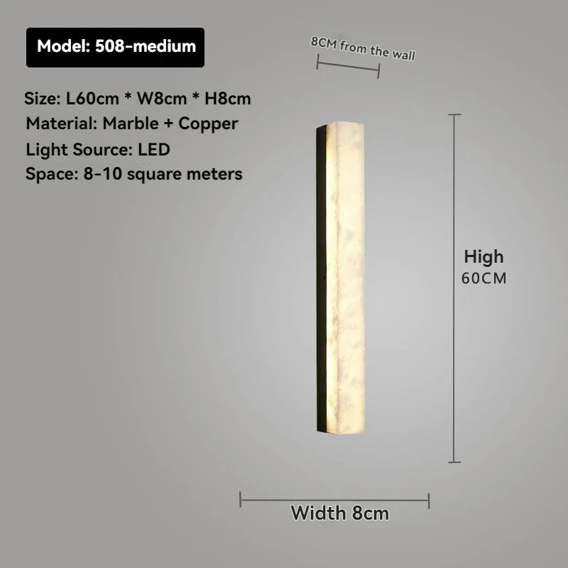 Artpad Designer Marble Wall Lamp for Living Room Hallway Stairs Bedroom Dining Room Copper Ambient Alabaster Wall Lighting