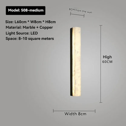 Artpad Designer Marble Wall Lamp for Living Room Hallway Stairs Bedroom Dining Room Copper Ambient Alabaster Wall Lighting