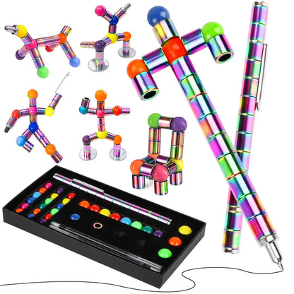 Magnetic Fidget Pen DIY Magnet Fidgi Pen Multifunctional Deformable Magnet Writing Ballpoint Toy Pen, Best Gift for Friends