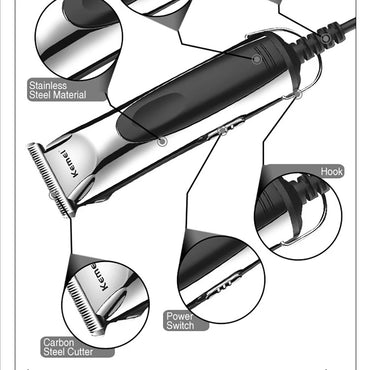 Kemei 850 professional hair trimmer plug in electric hair clipper corded hair cutting machine for men children Home Haircut Kit