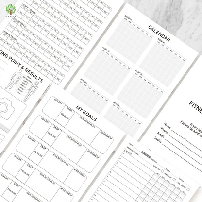 1Pc Fitness Plan Book Suitable for Women and Men, Training Log, Daily Health, with an A3 Large Calendar