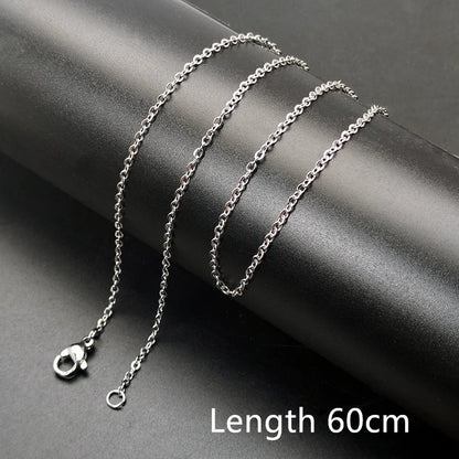 1pc 60+5cm Stainless Steel Necklace Chains 60cm with 5cm Adjustable Chain DIY Jewelry Making Materials