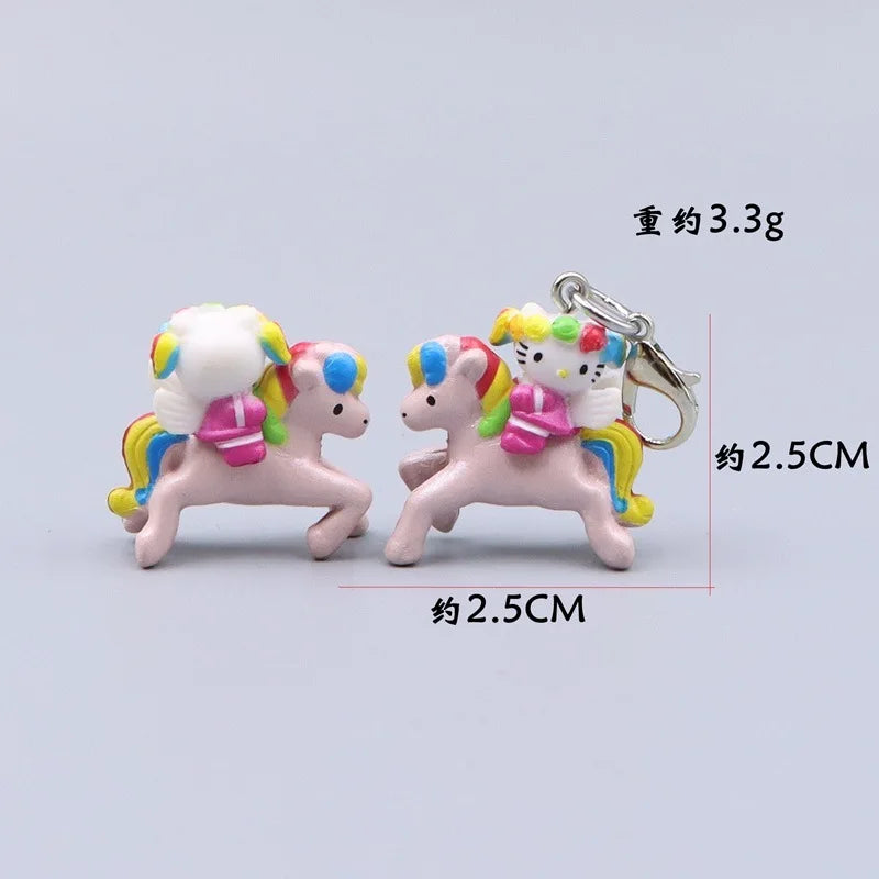 Kawaii Hello Kitty Toy Cute Anime Cat Keychain Backpack Phone Case Decoration Cartoon Festival Gift Women Accessories Wholesale