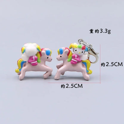Kawaii Hello Kitty Toy Cute Anime Cat Keychain Backpack Phone Case Decoration Cartoon Festival Gift Women Accessories Wholesale