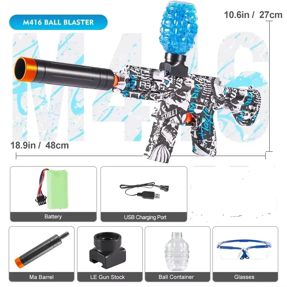M416 Electric Blaster Gun Toys, Rechargeable Automatic Outdoor Toys for Team Family Activities, Perfect Gift(Bullets Excluded)
