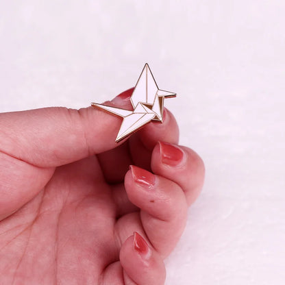 Paper Crane Enamel Pin Brooch Badge Jewelry Backpack Decorate