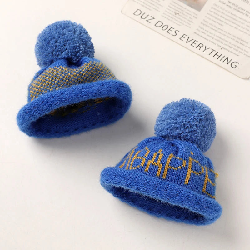 5PCS/lot Mini Handmade Small Knitting Hat For DIY Dolls Decoration Phone Case Decoration 3.5CM