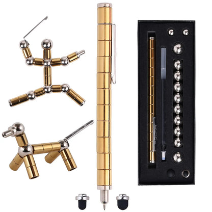 Magnetic Fidget Pen DIY Magnet Fidgi Pen Multifunctional Deformable Magnet Writing Ballpoint Toy Pen, Best Gift for Friends
