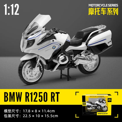 MSZ CCA 1:12 BMW R1250GS S1000R with base alloy die-cast car motorcycle model, toy gift giving, die-cast static motorcycle model