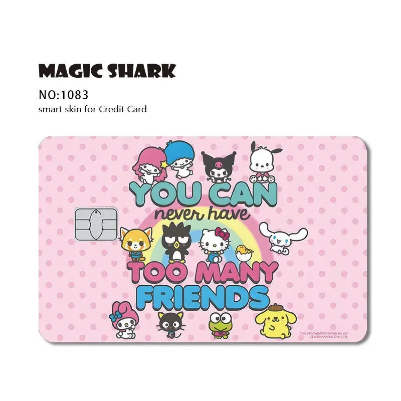 2025 New Arrival Cute Hello Kitty Frog Matte Front Side PVC Sticker Skin Film Cover for Debit Credit Card
