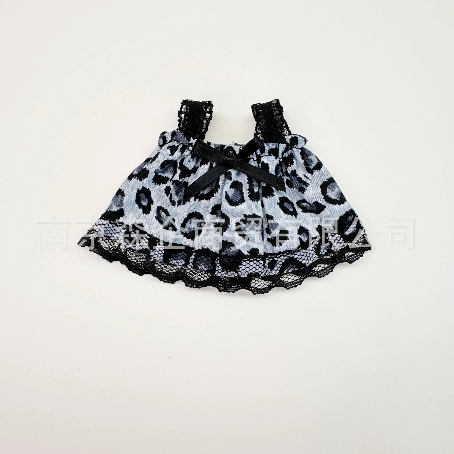 Mini Doll Clothes Outfit Accessories for 15-17cm Labubu Handmade Leopard Print Suspender Skirt Clothing