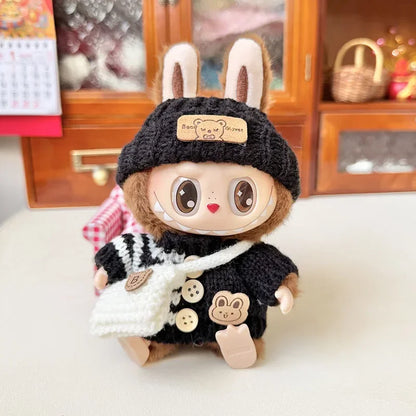 Labubu 3.0 Big into Energy Series Clothes  Labubu Bear Sweater Flanged hat Set Combining fashion & cuteness Labubu Ropa[no doll]