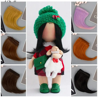 Kids Gifts High-Temperature Wire Doll Hair 7 Colors 10*100cm Curly Wigs DIY Mini Tresses