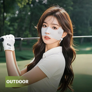 Summer Ice Silk Sunscreen Mask Women Outdoor UV Shade Breathable Golf Mask Hanging Ear Outdoor UPF50+