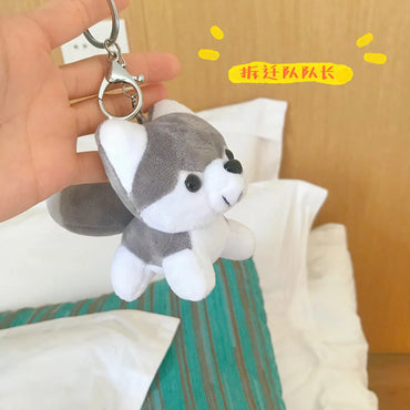 10CM Kawaii Puppy Stuffed Plush Toys Cute Simulation Husky Dog Mini Teddy Dog Plush Husky Dolls Bag Pendant Keychain Kids Gifts