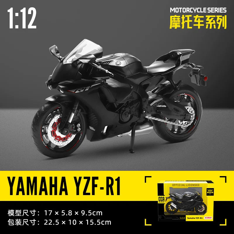 MSZ CCA 1:12 BMW R1250GS S1000R with base alloy die-cast car motorcycle model, toy gift giving, die-cast static motorcycle model