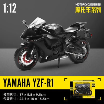 MSZ CCA 1:12 BMW R1250GS S1000R with base alloy die-cast car motorcycle model, toy gift giving, die-cast static motorcycle model