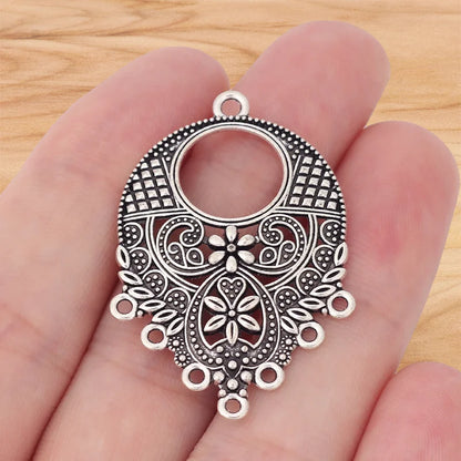 10 Pieces Tibetan Silver Bohemia Boho Water Drop Chandelier Multi Strand Connector Charms Pendants for Earrings Jewellery Making