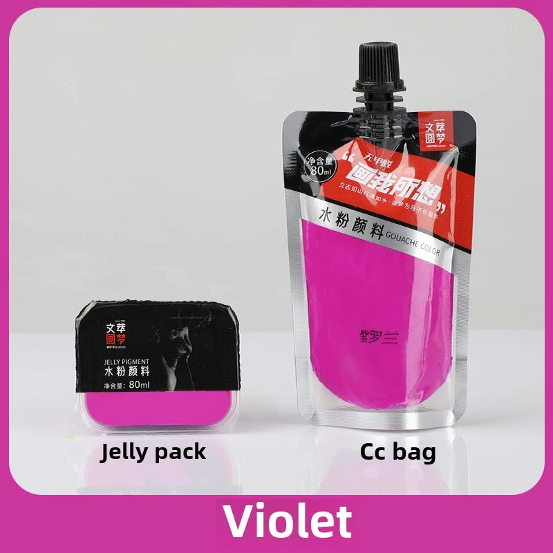 Gouache Pigment Pack Gouache Refill Jelly Pigment Art Students Special Beginners Children's Non-Toxic Super Gouache 80ml