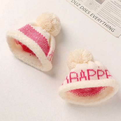 5PCS/lot Mini Handmade Small Knitting Hat For DIY Dolls Decoration Phone Case Decoration 3.5CM