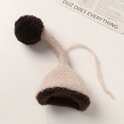 5PCS/lot Mini Handmade Small Knitting Hat For DIY Dolls Decoration Phone Case Decoration 3.5CM