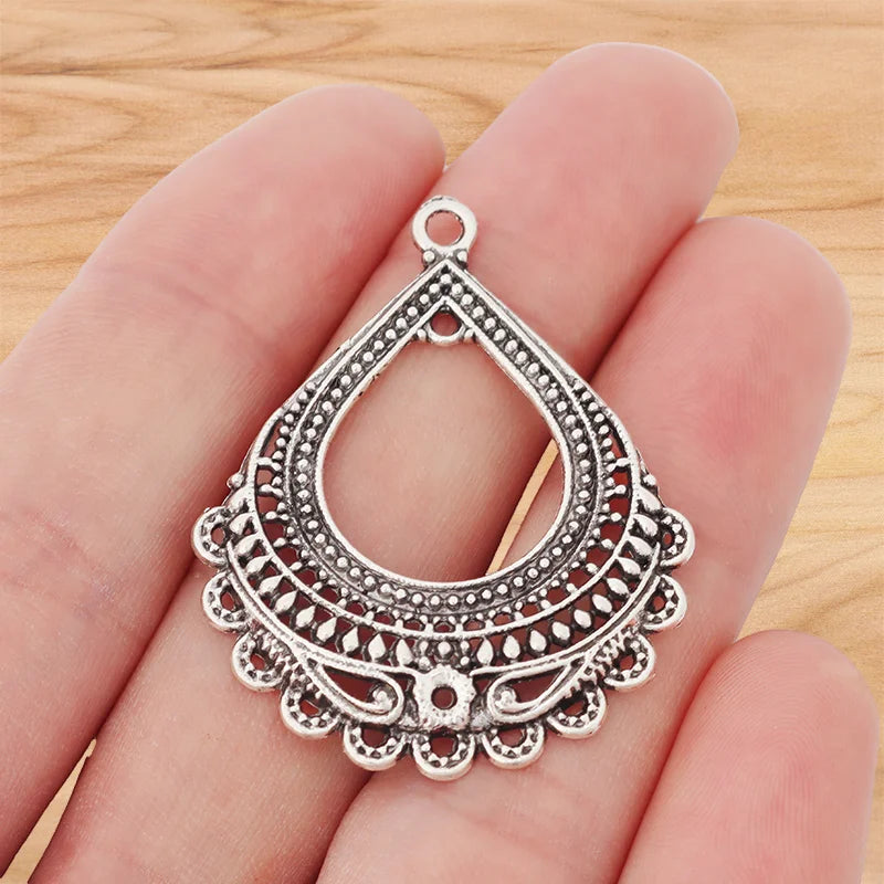10 Pieces Tibetan Silver Bohemia Boho Water Drop Chandelier Multi Strand Connector Charms Pendants for Earrings Jewellery Making