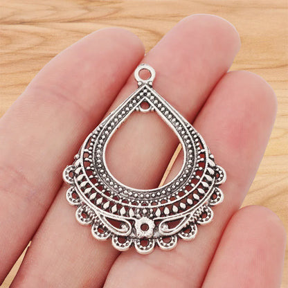 10 Pieces Tibetan Silver Bohemia Boho Water Drop Chandelier Multi Strand Connector Charms Pendants for Earrings Jewellery Making