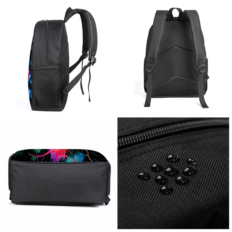 Hot GamePad 3Pcs/Set Backpack With Messenger Bags ,Pencil Bag,School Bag For Boy/Girls Best Gift 3D Cartoon Student School Bags