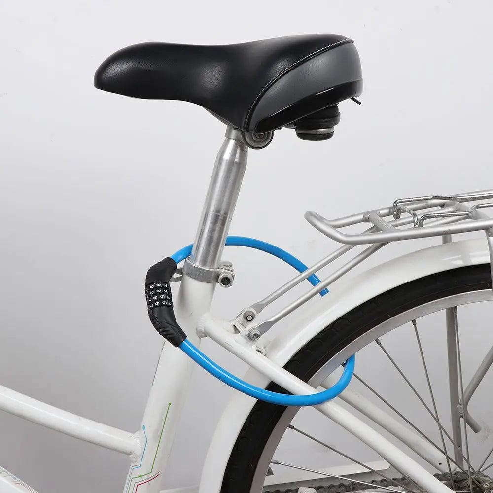 Bicycle Steel Cycle Security Cable Chain Bike Lock Padlock Combination Number 4 Digit Password