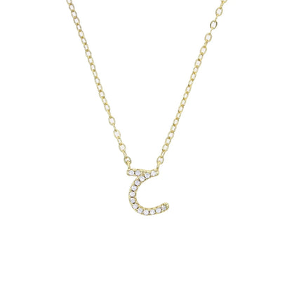 Total 31 Different Shape Arabic Letter Pendant Necklaces for Women Paved Green White Cz and Turquoise Gold Color Fashion Jewelry