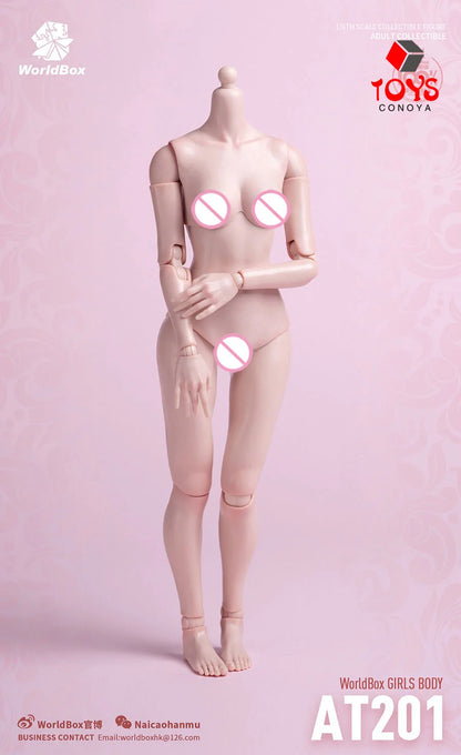 AT201 AT202 AT203 1/6 Girls Joint Flexible Body Normal Fat Leg 12 Inch Female Soldier White Suntan Skin Action Figure Body