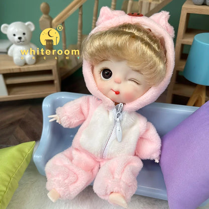Kawaii Pocket Mini BJD Doll 10Cm Ob11 Dolls Clothes Outfit Dress Surprise 1/12 Baby Bjd Dolls Figure Toys Accesso for Girls Gift