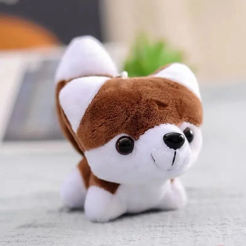 10CM Kawaii Puppy Stuffed Plush Toys Cute Simulation Husky Dog Mini Teddy Dog Plush Husky Dolls Bag Pendant Keychain Kids Gifts