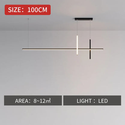 Modern Minimalist Led Chandelier Dimmable Black for Table Dining Room Kitchen Bar Pendant Lamp Home Decoration Light Fixture
