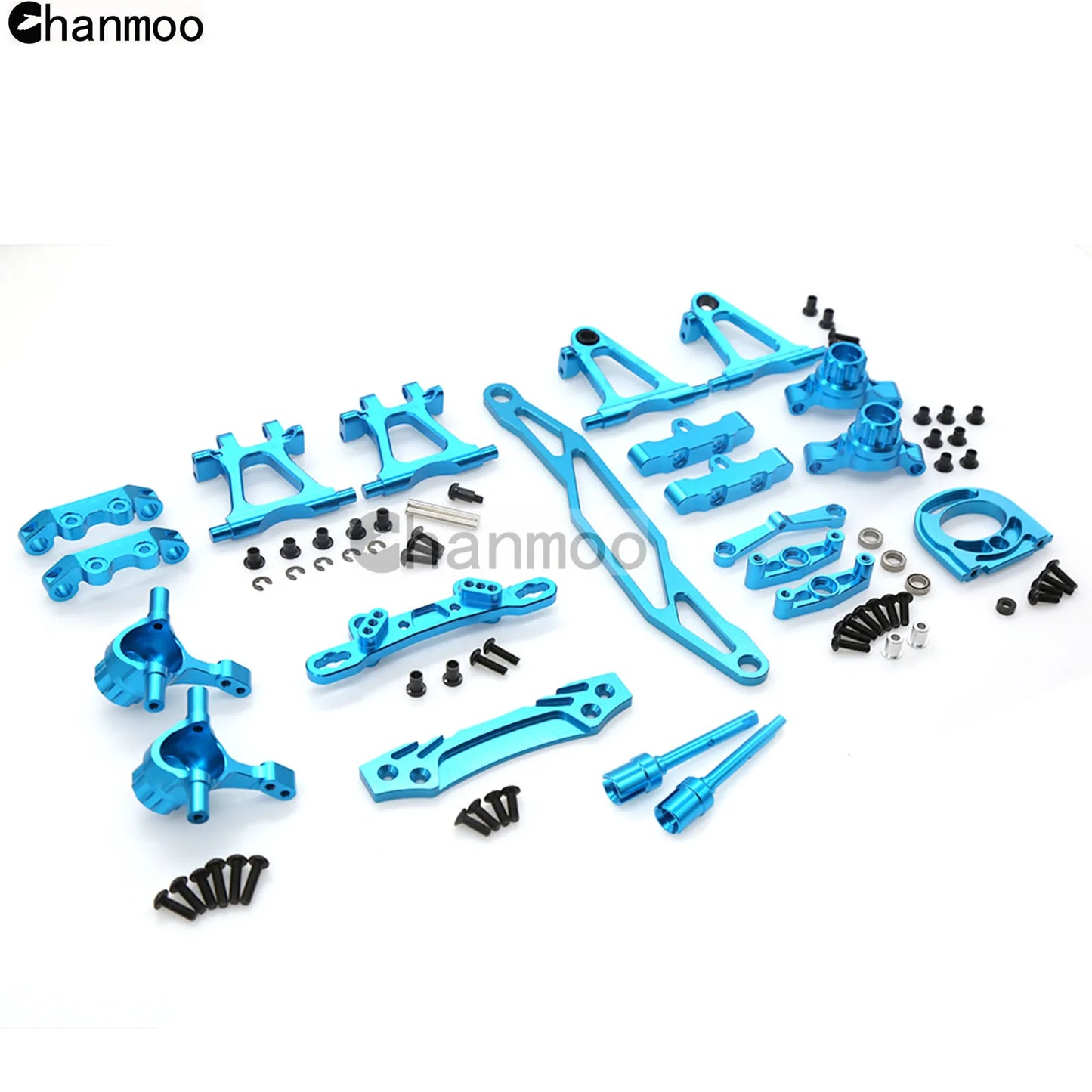 TT-02 Modification Accessory Kit Metal Swing Arm Steering Cup CVD Bumper Motor Base for 1/10 RC Car Tamiya TT02 Upgrade Parts