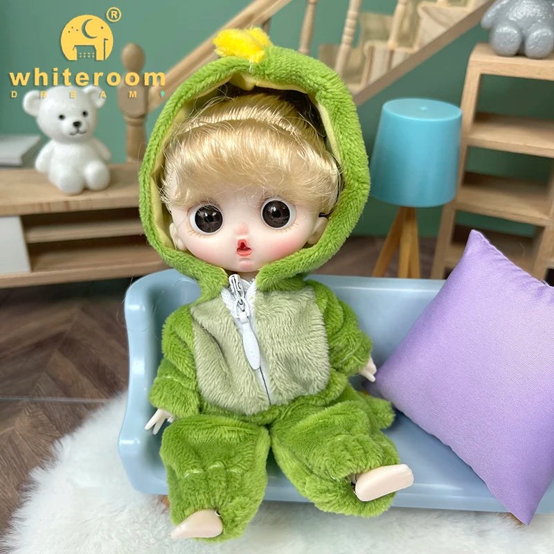 Kawaii Pocket Mini BJD Doll 10Cm Ob11 Dolls Clothes Outfit Dress Surprise 1/12 Baby Bjd Dolls Figure Toys Accesso for Girls Gift