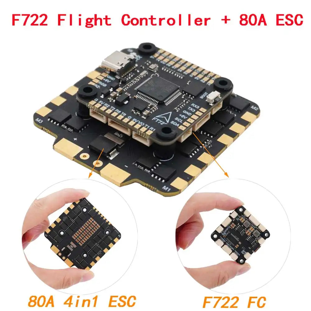 F405 F7 F722 Flight Controller  + 60A 80A 4in1 BLheli_S ESC Stacks 30.5*30.5mm For 7in 8in 10in 13in Frame RC FPV Racer Drone